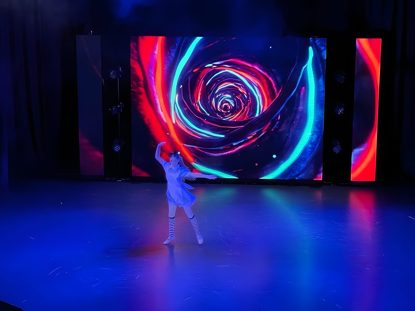 A World of Dance - Pixels in motion behind a solo